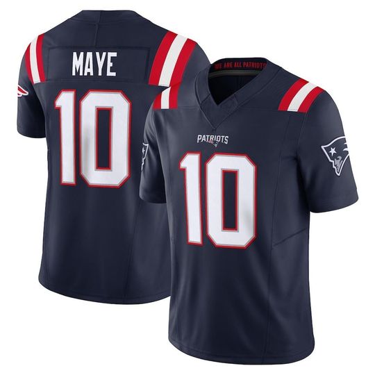 Drake Maye #10 Men's/Youth New England Navy Jersey Rivalries Collection Shirt