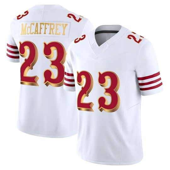 Discover Men San Francisco #23 Christian McCaffrey White 2025 Rivalries Collection Jersey