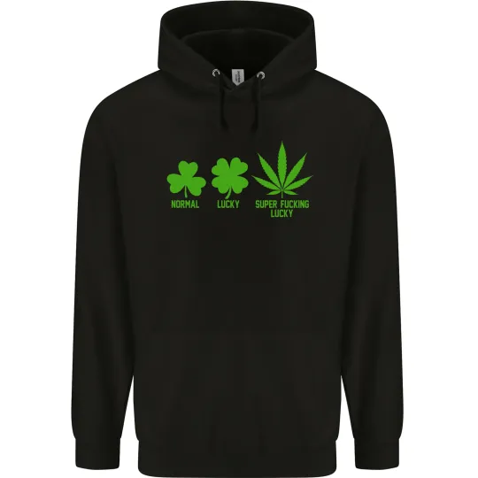Discover St Patrick's Day Lucky Weed Funny Men's Hoodie