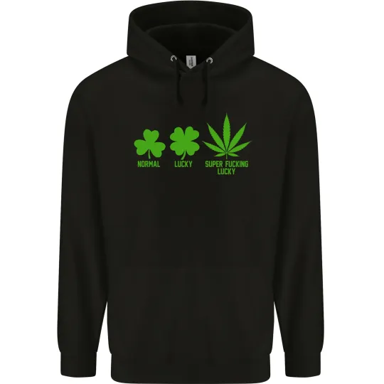 Discover St Patrick's Day Lucky Weed Cannabis Funny Men's Hoodie