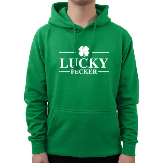 Discover Funny Lucky Fecker St Patrick's Day Irish Drinking Hoodie
