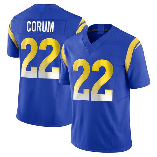 Discover Men's Los Angeles Blue Blake Corum Jersey 2025