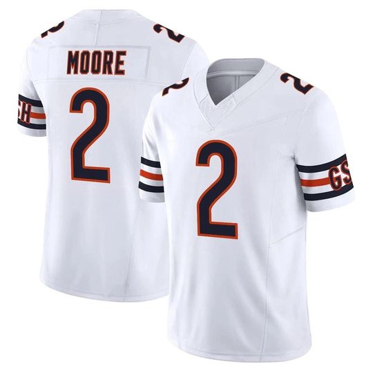 Discover Men's Chicago D.J. Moore Football Jersey White Gift for Fans Sports