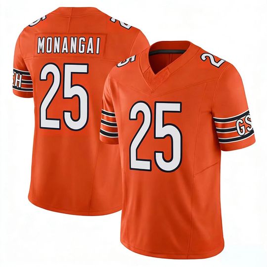 Discover Men's Chicago Kyle Monangai Football Jersey Orange Gift for Fans Sports