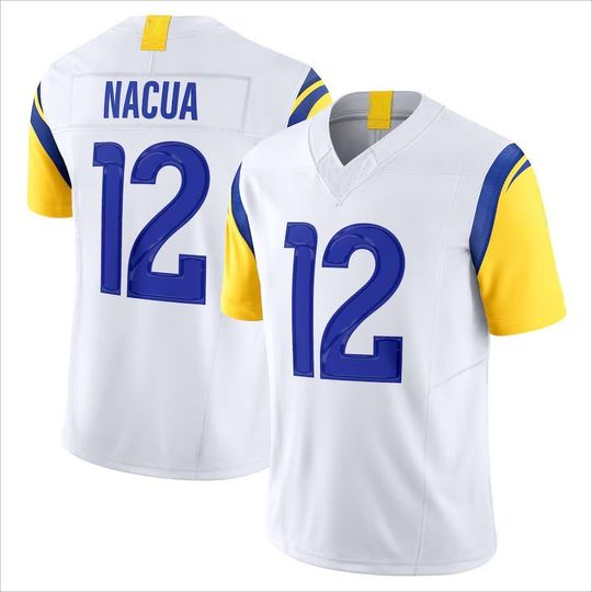 Discover Men Los Angeles White Puka Nacua Jersey 2025