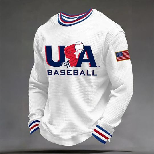 World Baseball Classic 2026 USA Waffle Long Sleeve Shirt, Team USA Baseball Fan Gear