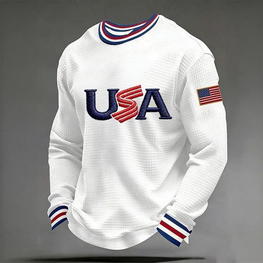 2026 Team USA Baseball Waffle Long Sleeve Shirt, World Classic Fan Apparel