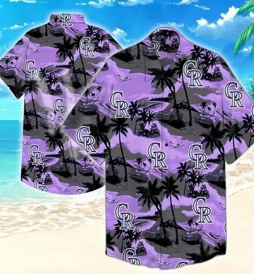 Discover Colorado Baseball Team Rockiess Hawaiian Button Down Shirt Unisex Adults S-5XL