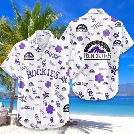 Discover Colorado Baseball Team Rockiess Hawaiian Button Down Shirt Unisex Adults S-5XL