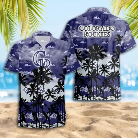 Discover Colorado Baseball Team Rockiess Hawaiian Button Down Shirt Unisex Adults S-5XL