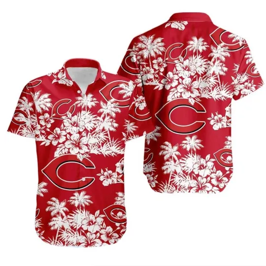 Discover Cincinnati Baseball Team Redss Hawaiian Button Down Shirt Unisex Adults S-5XL