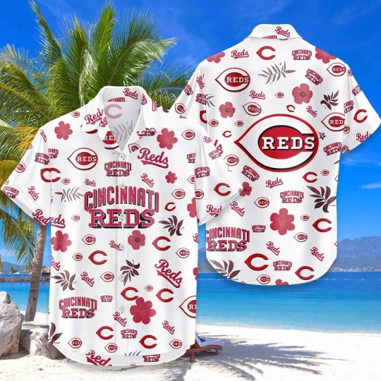 Discover Cincinnati Baseball Team Redss Hawaiian Button Down Shirt Unisex Adults S-5XL