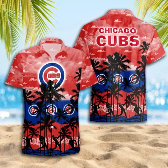 Discover Chicago Baseball Team Cubss Hawaiian Button Down Shirt Unisex Adults S-5XL