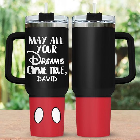 Discover May All Your Dreams Come True 40oz Tumbler, Personalized Steel Tumbler, Disney Trip Tumbler For Her, Mickey Fan Gift