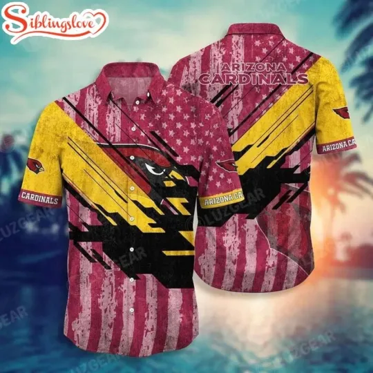 Discover Arizonna Football Team Cardinalss American Flag Hawaiian Shirt For Fans