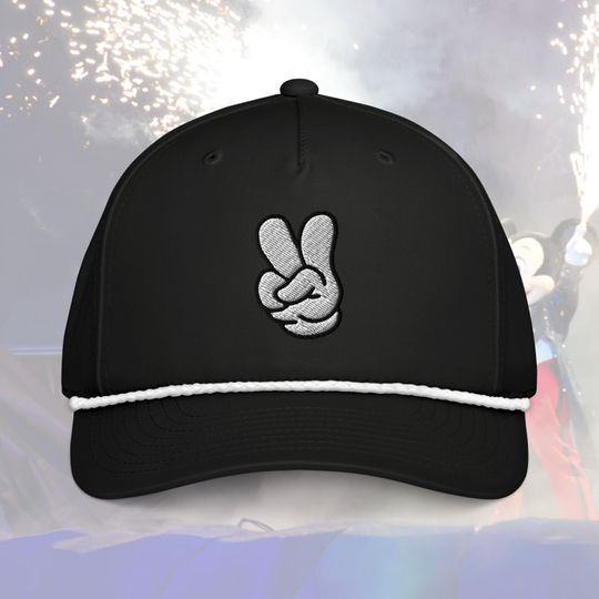 Discover Mickey Peace Sign Embroidered Hat | Subtle Disney Cap | Vintage Dad Hat | Minimalist Disney Apparel
