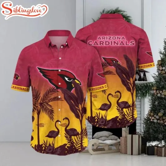 Discover Arizonna Football Team Cardinalss Flamingo And Flower Hawaiian Shirt For Fans