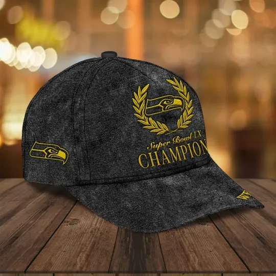 Seahawks 2025 SBowl LX Champions Classic Cap ( Print hat )