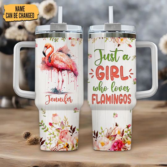 Discover Personalized Flamingo Tumbler: 40oz Stainless Steel Travel Mug