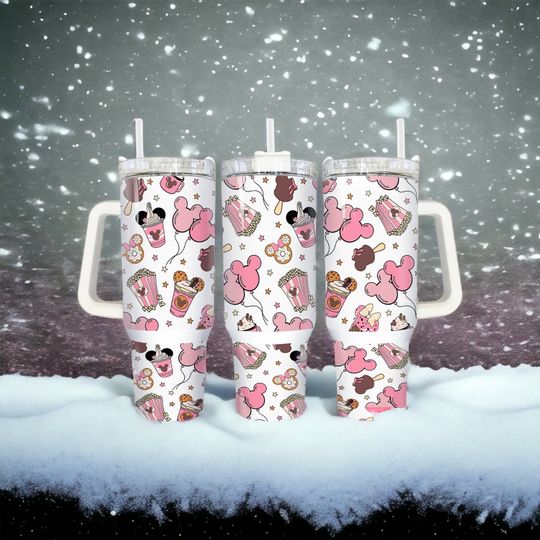 Discover Balloons and pop corn , 40oz Tumbler, Tumbler With Lid and Straw,Perfect Gift