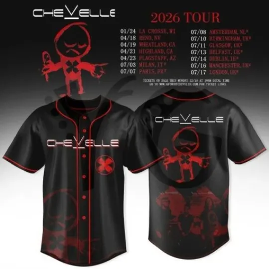 Discover Chevelle 2026 Tour Limited Edition Baseball Jersey
