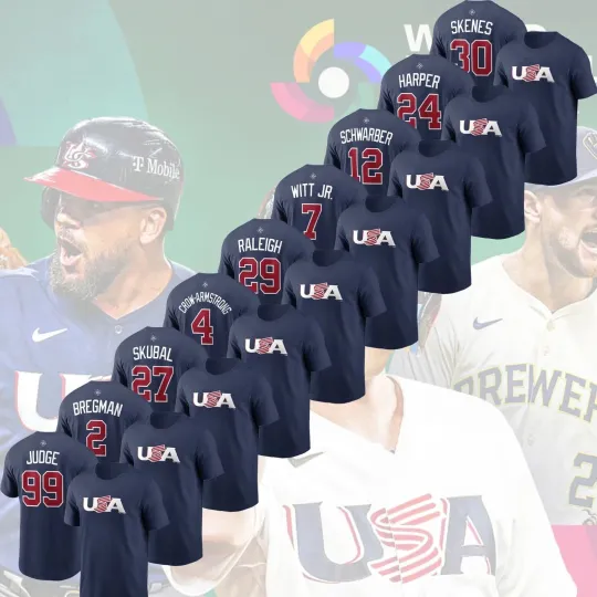 Discover US Baseball 2026 Classic Champs Name & Number Players Gift For Fans