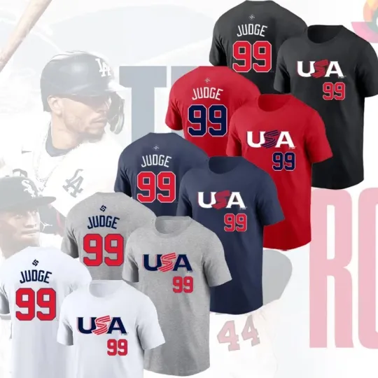 Discover Aaron Judge #99 USA World Baseball Team 2026 Name & Number Fans Gift