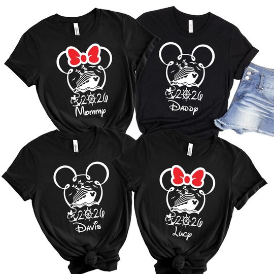 Discover 2026 Disney Year Personal Ship Family Name Vacation Shirts Matching Cruise Shirts Disney Shirts Disney Mickey DCL Disney Cruise Group