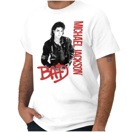 Discover Michael Jackson Bad Album Cover T-Shirt Unisex Crewneck Tee