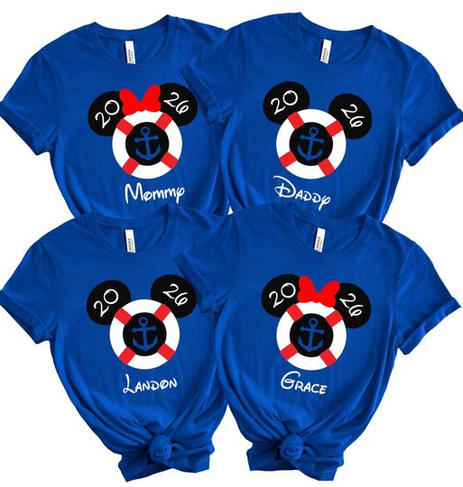 Discover 2026 Disney Cruise Year Personalized Family Name Vacation Shirts Matching Cruise Disney Shirts Disney Mickey DCL Life Preserver Group
