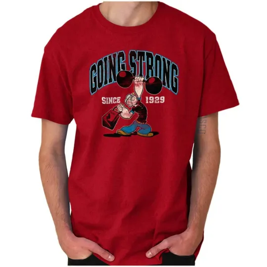 Vintage Popeye Strong Gym Crewneck T-Shirt for Men and Women