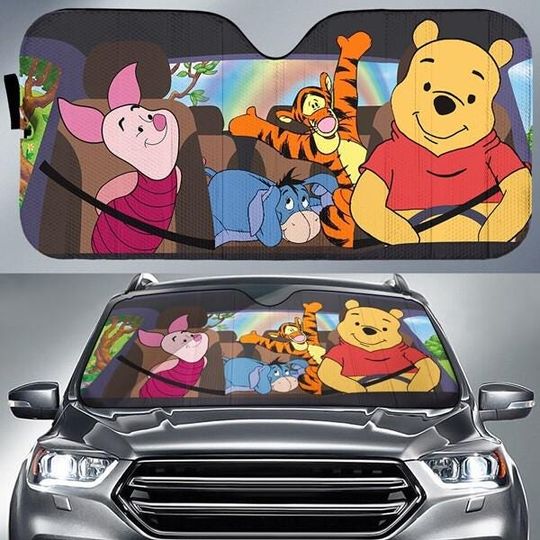 Discover Winnie The Pooh Car Sunshade, Eeyore Tigger Piglet, Winnie Pooh Car Windshield, Pooh and Friends Car Sunshade, Disneyland Car Accessories