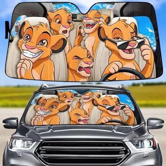 Discover Lion King Simba Car Sunshade, The Lion King Windshield Shade, Magic Kingdom Decor, Lion King Family Car Accessory, Disneyland Car Decoration