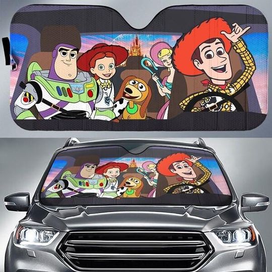 Discover Toy Story Car SunShade, Disneyland Woody Jessie Buzz Lightyear Car Windshield, Disneytrip Car Accessory, Toy Story Movie Lover Gifts