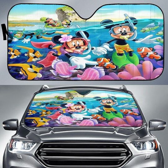 Discover Mickey Minnie Car Sunshade, Mickey And Friends Auto Sunshade, Retro Disney Trip Car Windshield, Disney Vacation