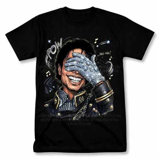 Michael Jackson Cartoon Graphic T-Shirt Vintage Style Fan Tee