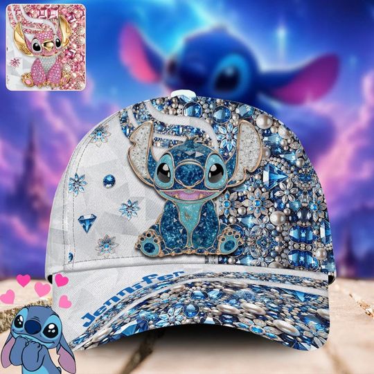 Discover Personalized Crystal Monster Classic Cap, Blue Pink Monster Baseball Hat for Cartoon Fan, Ohana Means Family Hat, Gift for Her ipatusth00006