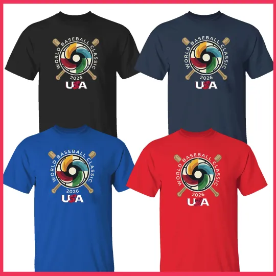 Discover 2026 World Baseball Classic USA Team T Shirt Multicolor