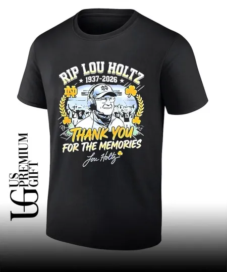 RIP Lou Holtz Fighting Irish Football 1937-2026 signature shirt