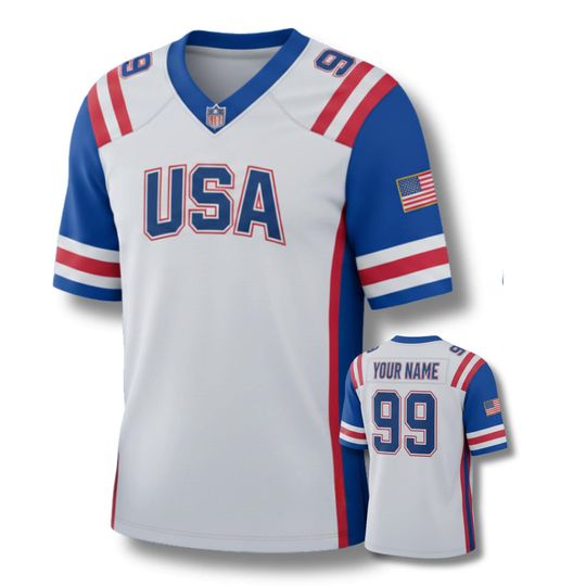 Discover USA Football Jersey Personalized Name & Number  All Over Print Football Shirt