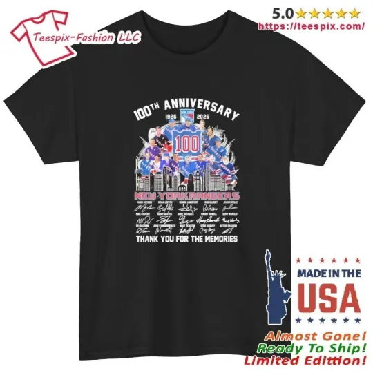 Discover 100th Anniversary 1926-2026 Rangers Team Hockey Signatures Shirt