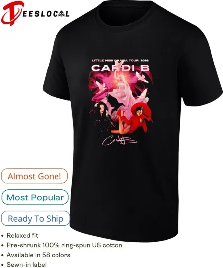 Discover Cardi B With Little Miss Drama Tour 2026 Signature Graphic Shirt Unisex
