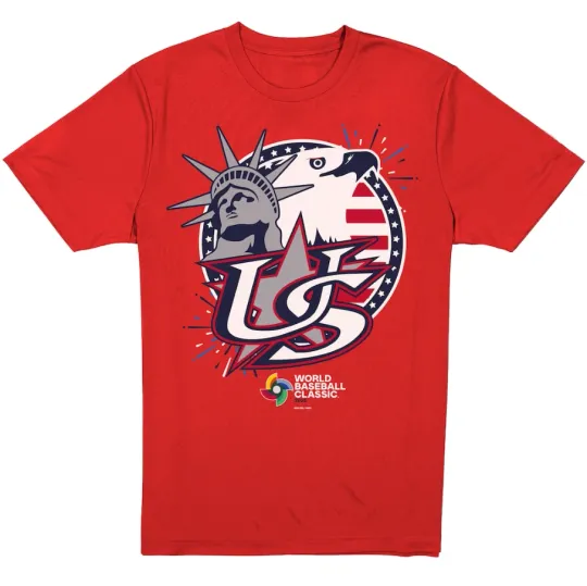 Discover USA Baseball New Era Red 2026 World Baseball Classic Country T-Shirt