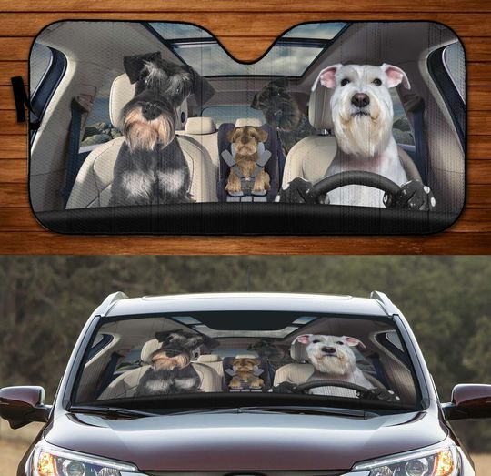 Discover Miniature Schnauzers Car Sunshade, Schnauzers Car Sun Shade, Miniature Schnauzers Sunshade, Sun Visor Car, Sun Shade For Car