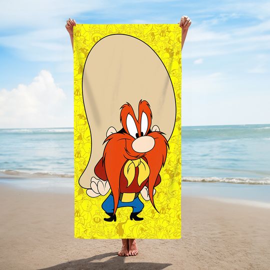 Looney Tunes Beach Towel, 30"x60" Yosemite Sam Character Beach Towel