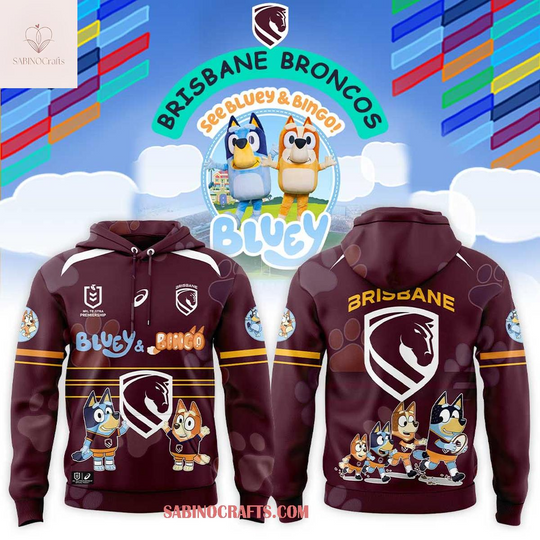 Brisbane Broncos BlueyDad Day 2026 NRL Game Hoodie