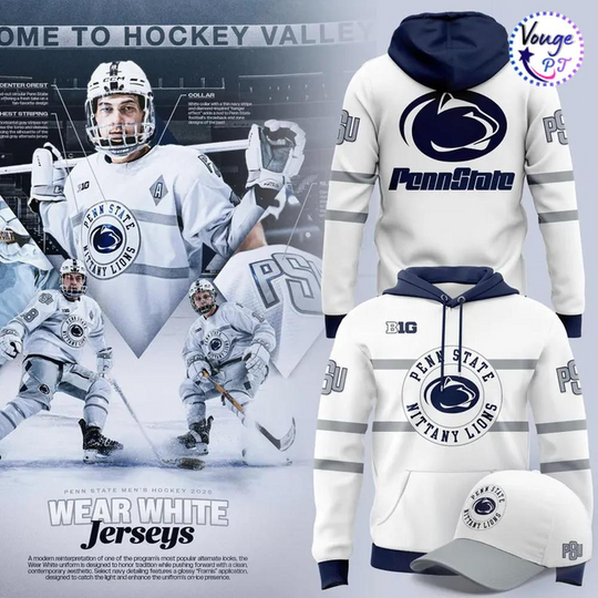 Penn State Men’s Hockey 2026 New White Hoodie