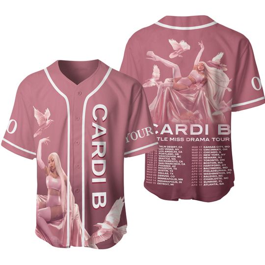 Cardi B Little Miss Drama Tour 2025 Personalized Baseball Jersey