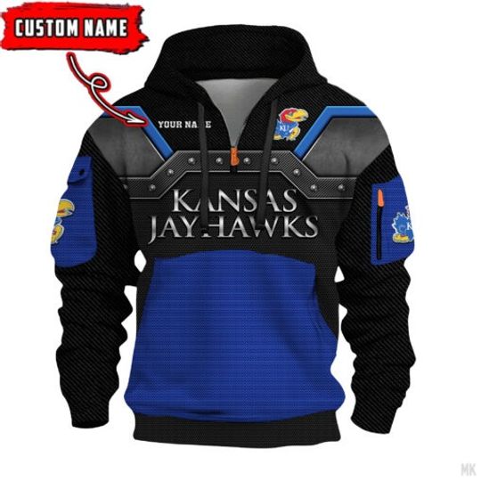 Discover Kansas Jayhawks – 3D Quarter Zip Hoodie For Fans