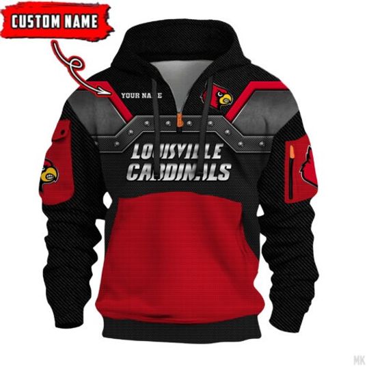 Discover Louisville Cardinals – 3D Quarter Zip Hoodie For Fans
